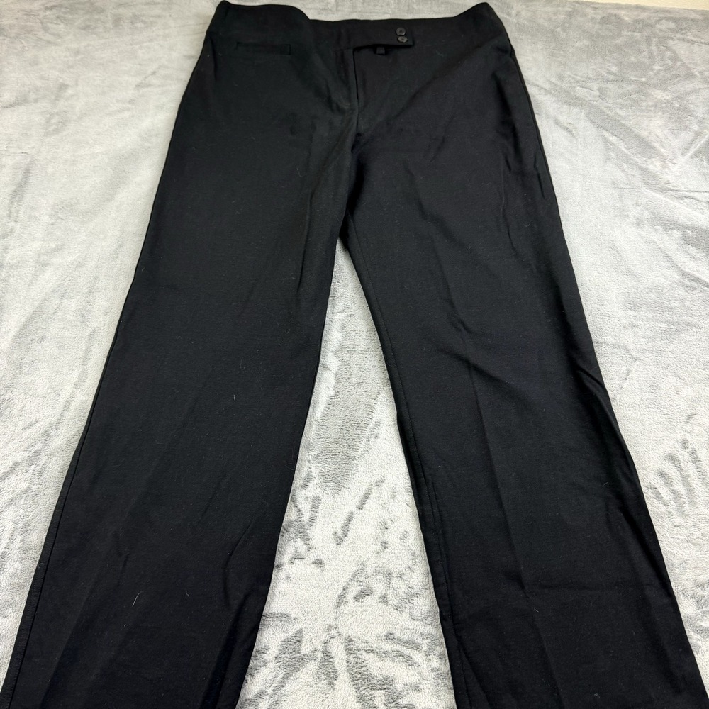 Eileen Fisher Dress Pants Womens Size Large Black Flare Career Pockets High Rise - Picture 8 of 12